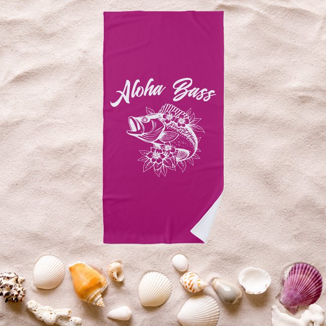 Serviette De Plage Aloha Bass-Hawaiian rose (Créateur téléchargé)