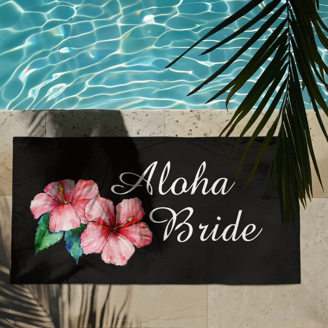 Serviette De Plage Aloha Bride rose Tropical Floral (Créateur téléchargé)