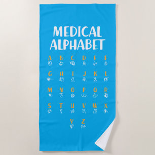 Serviette De Plage Alphabet Médical
