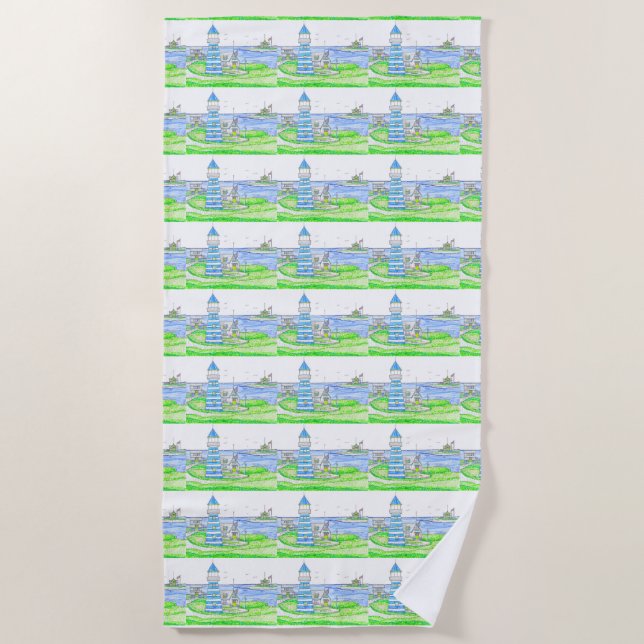 Serviette De Plage Americana 2 Lighthouse Beach Towel (Devant)