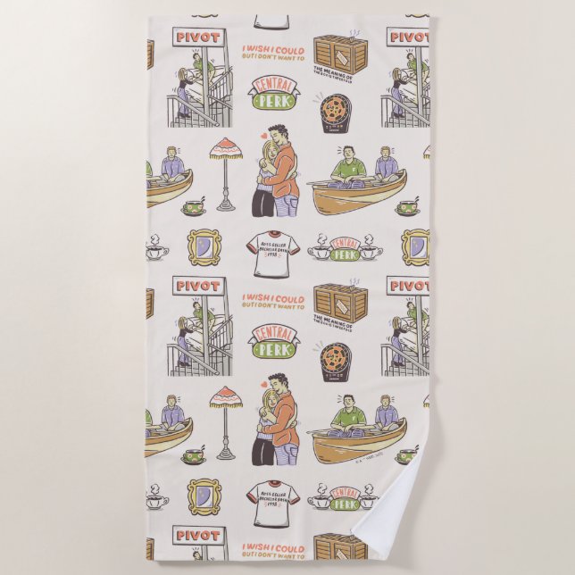 Serviette De Plage AMIS™ | Icônes de dessin (Devant)