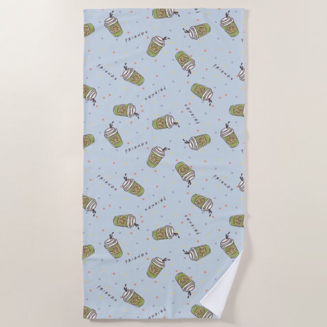 Serviette De Plage AMIS™ | Polka Dot Central Perk Motif (Devant)