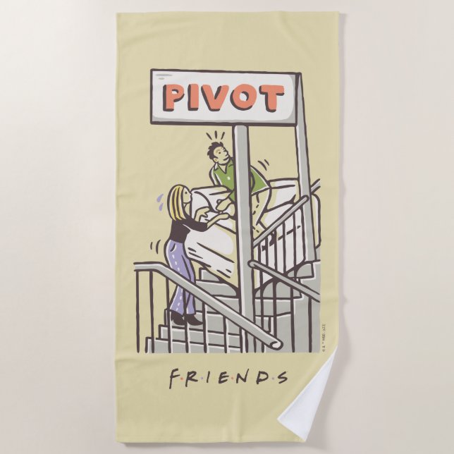 Serviette De Plage AMIS™ | Ross et Rachel PIVOT (Devant)