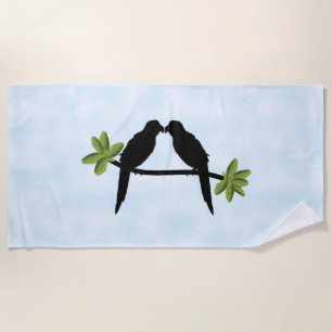 Serviette De Plage Amour du perroquet