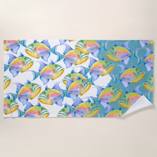 Serviette De Plage Amoureux des poissons tropicaux