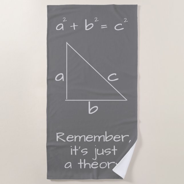 Serviette De Plage Amusant algébrique mathématique gris Geek (Devant)
