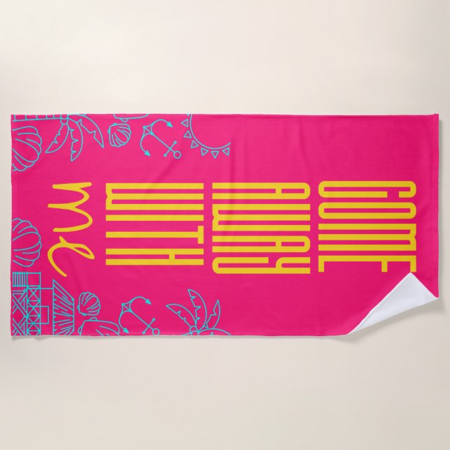 Serviette De Plage Amusant Moderne Été (Devant)