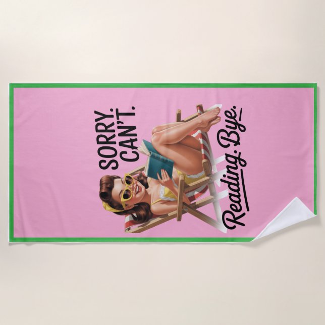 Serviette de plage amusante pour lecteurs (Devant)