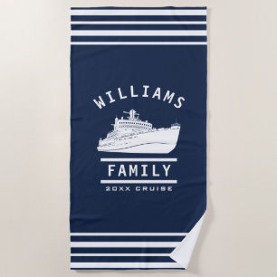 Serviette De Plage Amusants Famille Réunion Été Vacances Croisière Ba