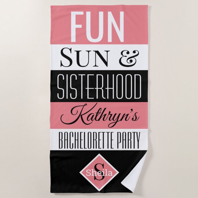 Serviette De Plage Amusement, Soleil et Fraternité Personnalisés (Devant)