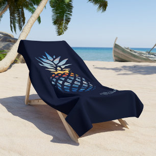 Serviette De Plage Ananas Sunset Beach Custom