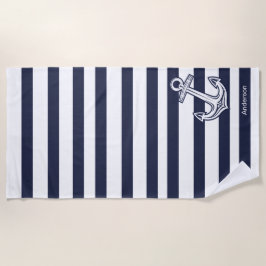 Serviette De Plage Ancres nautiques personnalisées Salle de bain Band