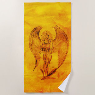 Serviette De Plage Angel en style tatouage