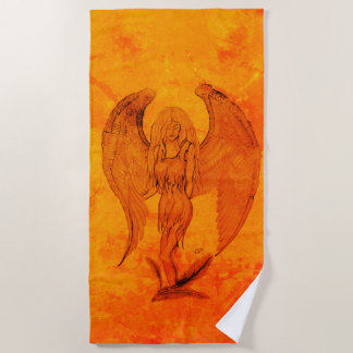 Serviette De Plage Angel en style tatouage