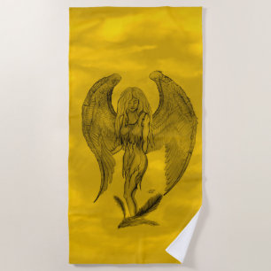 Serviette De Plage Angel en style tatouage