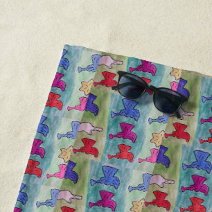 Serviette De Plage Anges de Noël avec trompettes