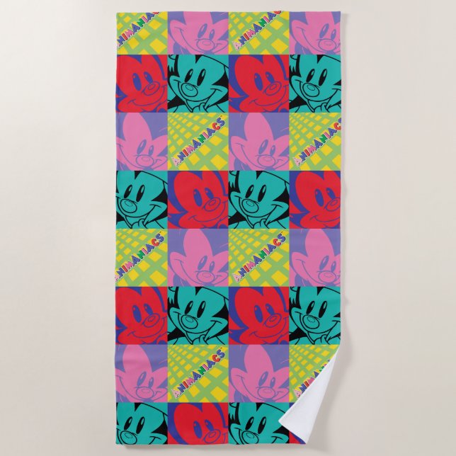 Serviette De Plage Animaniacs | Warner Siblings Pop Art Graphic (Devant)
