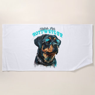 Serviette De Plage Animaux de compagnie stylish Rottweiler