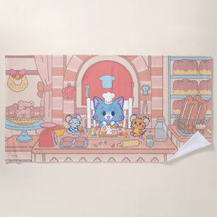 Serviette De Plage Anime Tom, Jerry et boulangerie Tuffy