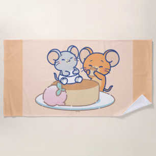 Serviette De Plage Anime Tuffy et Jerry Cheesecake