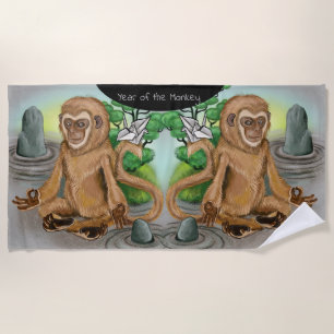 Serviette De Plage Année du singe chinois Zodiac
