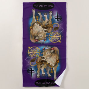 Serviette De Plage Année du Zodiaque chinois de l'Ox