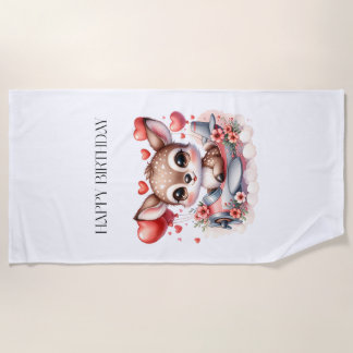 Serviette De Plage Anniversaire de Deer Pilot