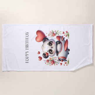Serviette De Plage Anniversaire de Panda Pilote