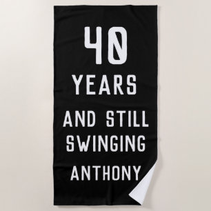 Serviette De Plage Anniversaire Golfer Funny 40e heureux papa Par