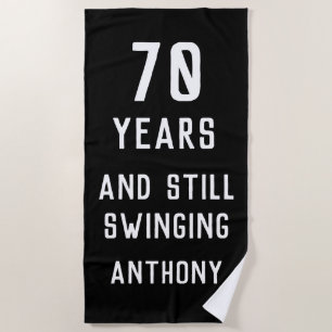 Serviette De Plage Anniversaire Golfer Funny 70e heureux papa Par