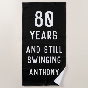 Serviette De Plage Anniversaire Golfer Funny 80e heureux papa Par