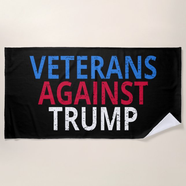 Serviette De Plage Anti-Trump - Les vétérans contre Trump (Devant)