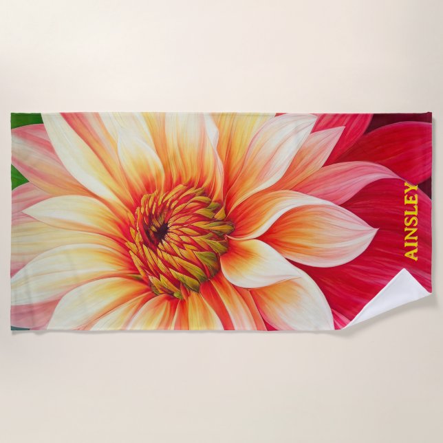 Serviette De Plage Après-midi de Dahlia (Devant)