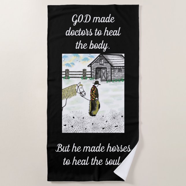 Serviette De Plage Après une balade en cheval (Devant)