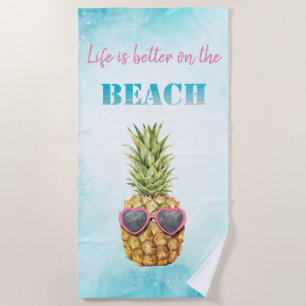 Serviette De Plage Aquarelle Ananas Frais