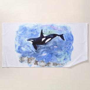 Serviette De Plage Aquarelle d'orque