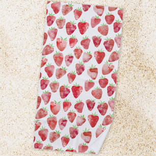 Serviette De Plage Aquarelle fraise