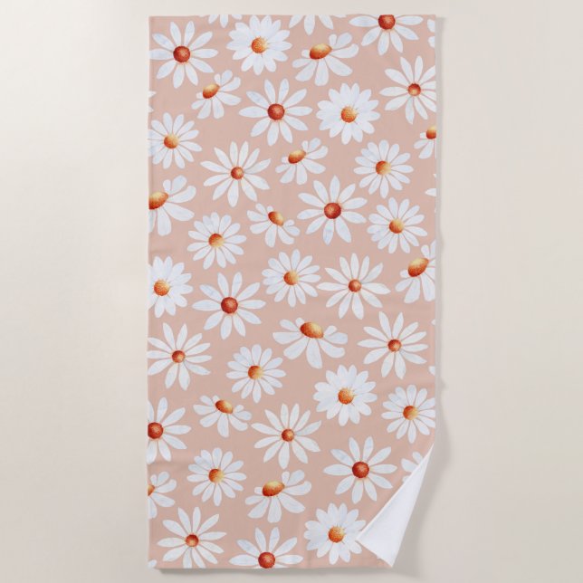 Serviette De Plage Aquarelle Motif bleu rose Arrière - plan  (Devant)