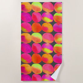 Serviette De Plage Aquarelle rainbow spots art style plage