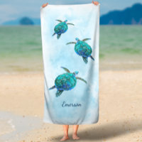 Aquarelle Tortue de mer Océan tropical