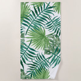 Serviette De Plage Aquarelle Tropical Palm Leaf Weekend Beach Towne