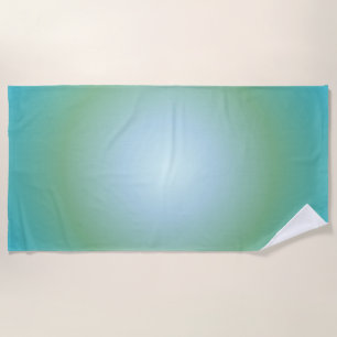 Serviette De Plage Aquarius Aura Gradient Zodiac, Blue Green Gradient