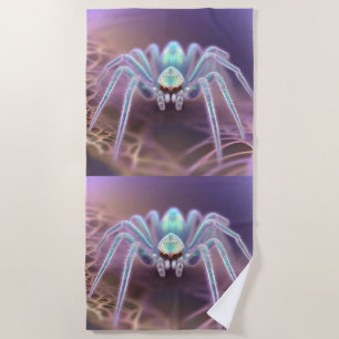 Serviette De Plage Araignée Dimensionnelle Fractale Art,