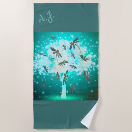 Serviette De Plage Arbre de lueur de libellule