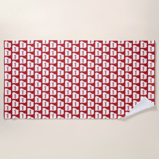 SERVIETTE DE PLAGE ARKANAS ROUGE (Devant)