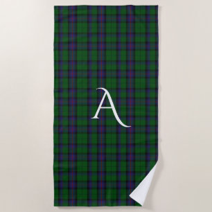 Serviette De Plage Armstrong Clan Tartan Plaid Monogram Beach Towne