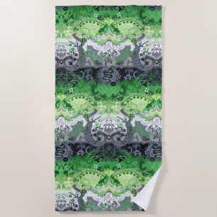 Serviette De Plage Aromantic Dragon Damask - Aro Pride Drapeau Couleu