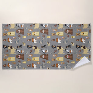 Serviette De Plage arrière - plan gris motif