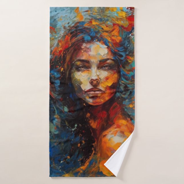 Serviette de plage art abstrait  (Serviette de bain)