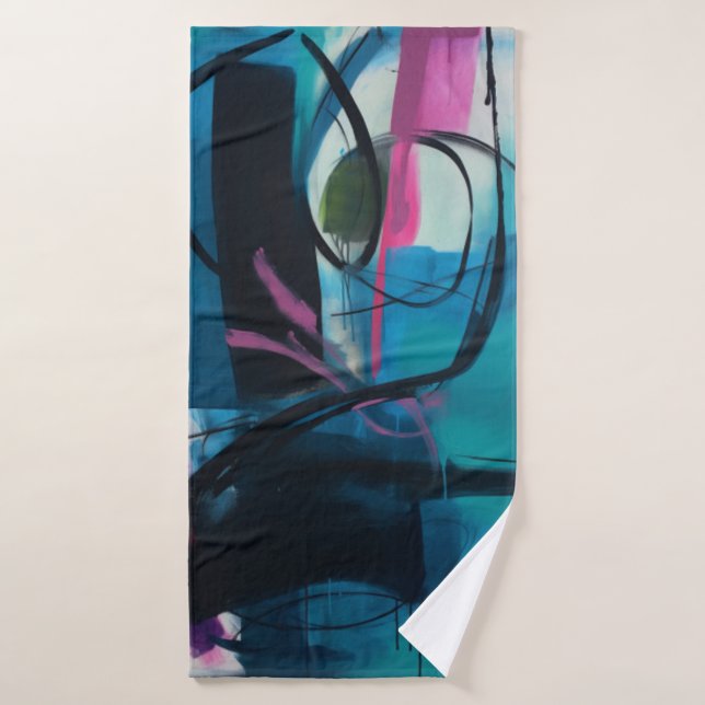 Serviette de plage art abstrait  (Serviette de bain)